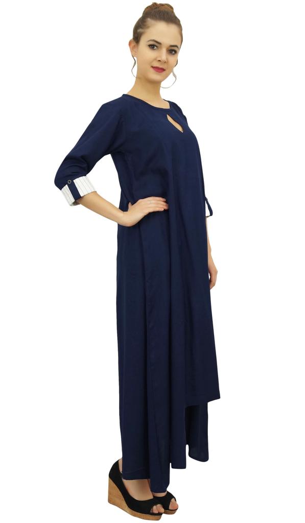 Bimba Asymmetrical Hem Maroon Rayon Kurta With Scarf Designer Kurti Clothing -