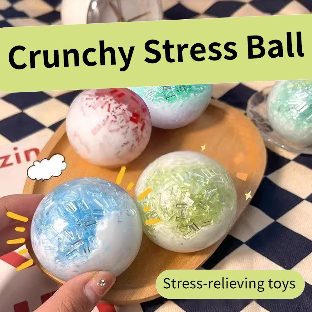 Crystal Sphere Ball Ice Cracked Ball Squishy Slow Rising Crushed Ice Handmade Ball,Stress Relief Sensory Fidget Toy for Anxiety
