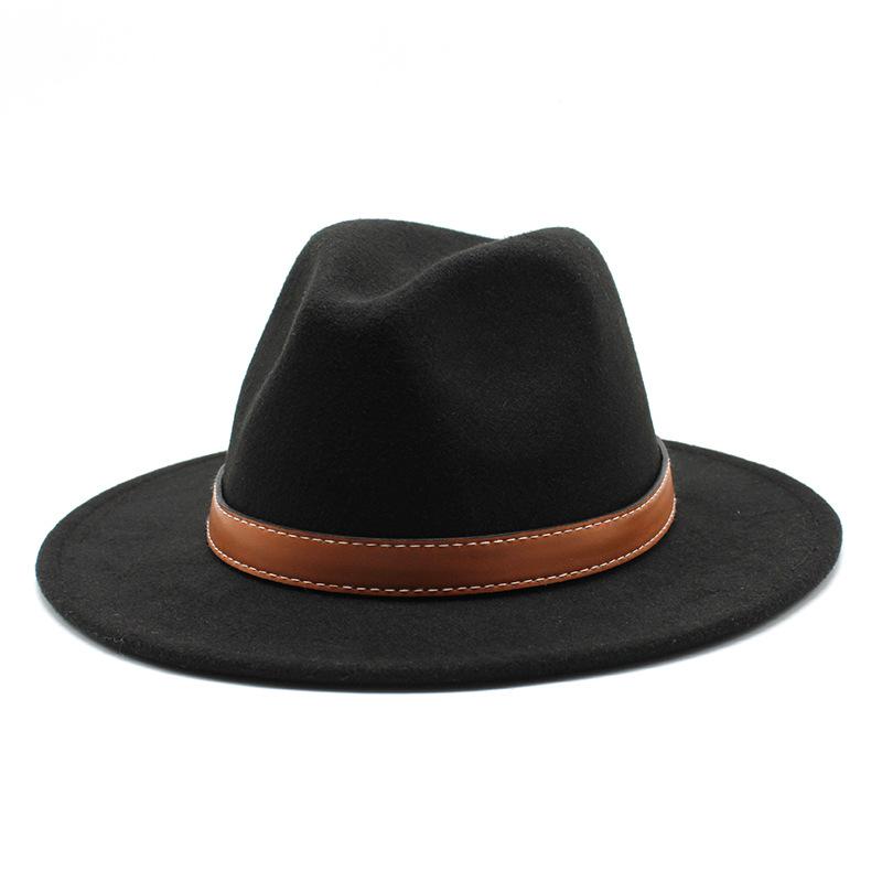 Top Hat British Classic Jazz Hat Wool Hat Big Eave Hat Flat Edge Hat For Men And Women