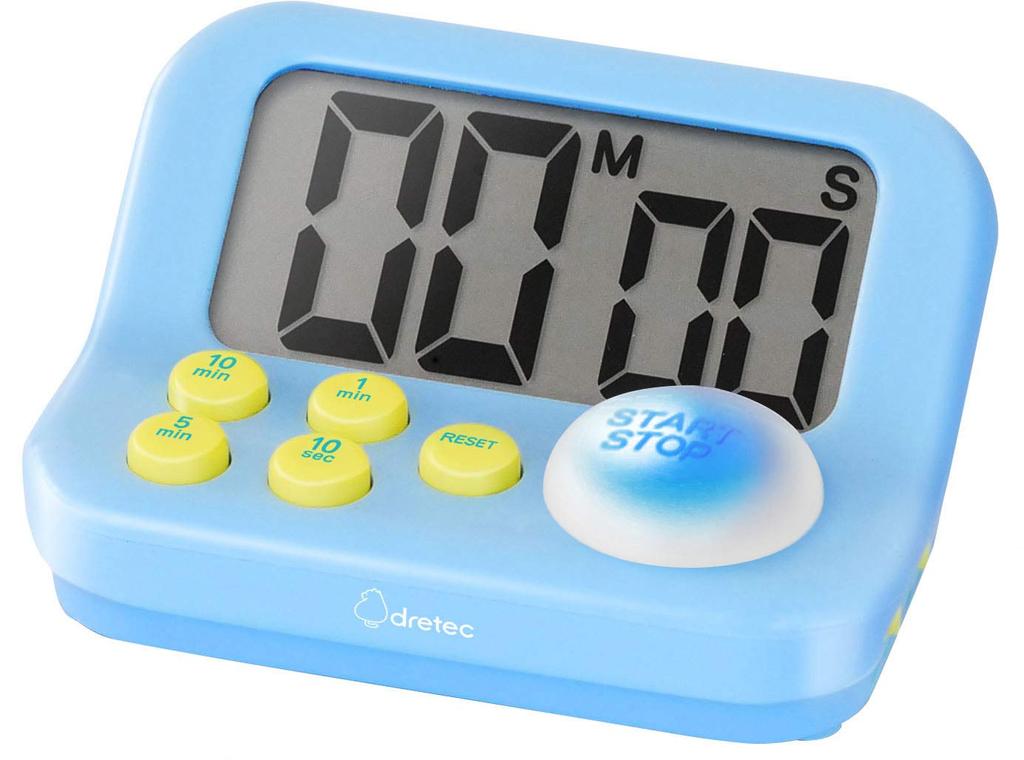 One Digital Timer for Stopwatch with Blue LED Light Beep Large Push Button Mute Lock Blue 2-inch - (Countdown) Kids, (Count Up) & Notifications, &