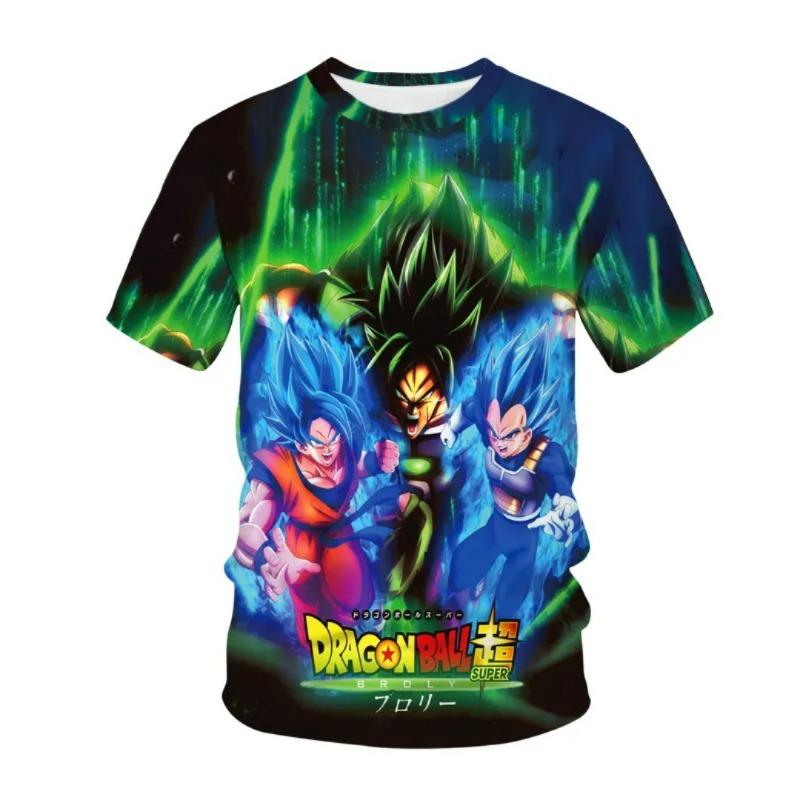 

2026 Новая футболка с принтом аниме Dragon Ball Super Броли Гоку Веджета Мужская Оверсайз Повседневная Уличная Одежда Графический Принт Футболка с коротким рукавом XXL