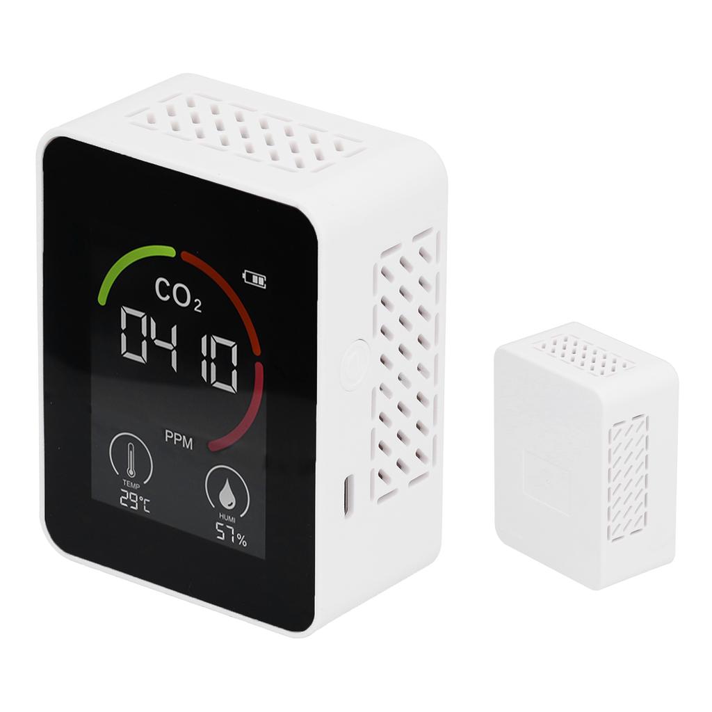 Smart Carbon Dioxide Detector USB Charging Infrared Temperature Humidity Quality Monitor