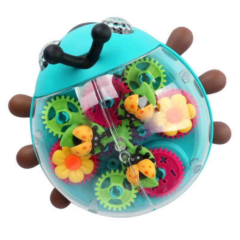 Electric Gear Beetle Universal Walking Music Light Insect Toy Children's Puzzle