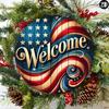 Patriotic Aluminum Metal Tin Sign Welcome Home Wall Art Decor