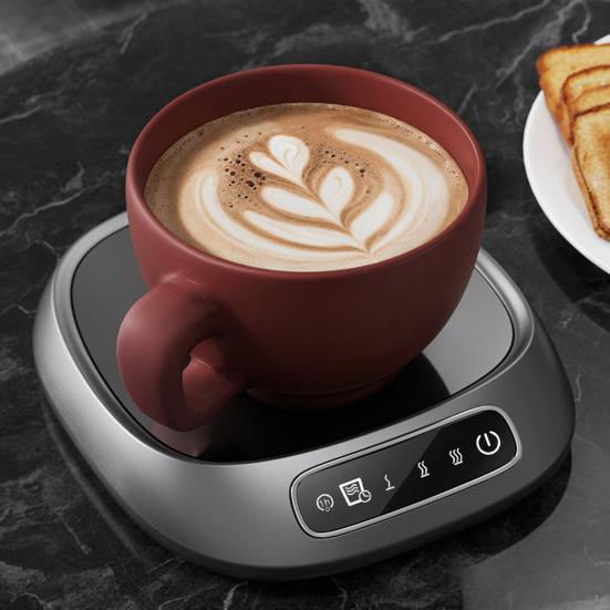 Kaffeebecherwärmer Kabellos USB Wiederaufladbar Reisebecherwärmer mit Wärmeleitfähiger Basis Tragbarer Getränkewärmer