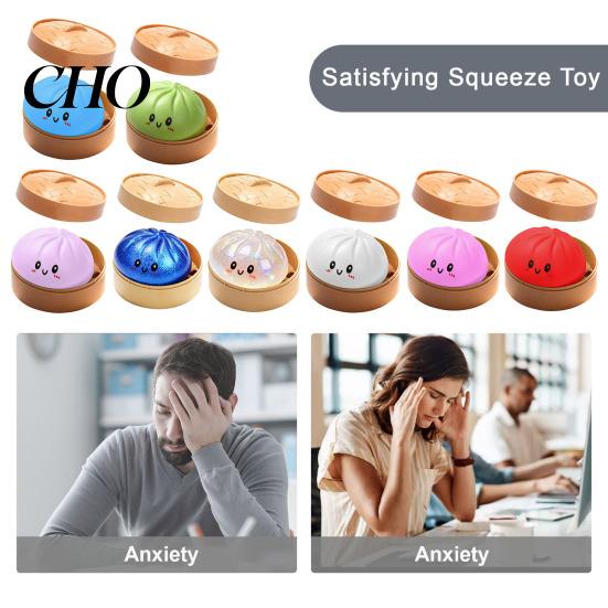 Tragbares Stressabbau-Spielzeug, gedämpftes Brötchen zum Kneten, niedlicher Teigtaschen-Entspannungsball, beruhigendes Fidget-Spielzeug, langsames Aufsteigen, Dekompression für den Schreibtisch, Kawaii-Geschenk