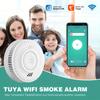 Tuya Smoke Detector, WiFi Smart Smoke Detector, Fire Smoke Detector, WiFi Connection Supports Remote Alarm Information, Dual Sensors.