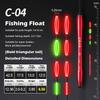 Indicator Electronic Fishing Float Long Tail Slip Drift Tube Light Float 4 Light Buoy Strike Bobbers Buoy Night Fishing