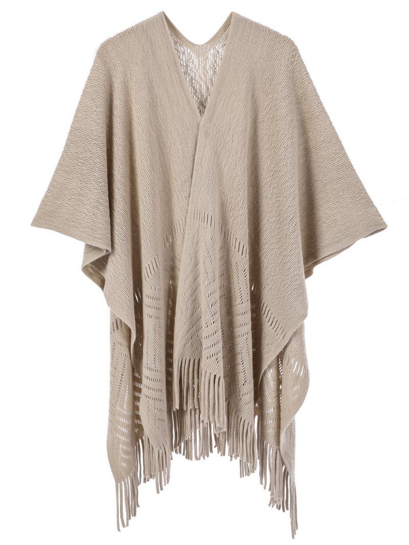 European  American Women s Tassel Knit Shawl - Spring/Summer/Autumn Collection 110x140cm