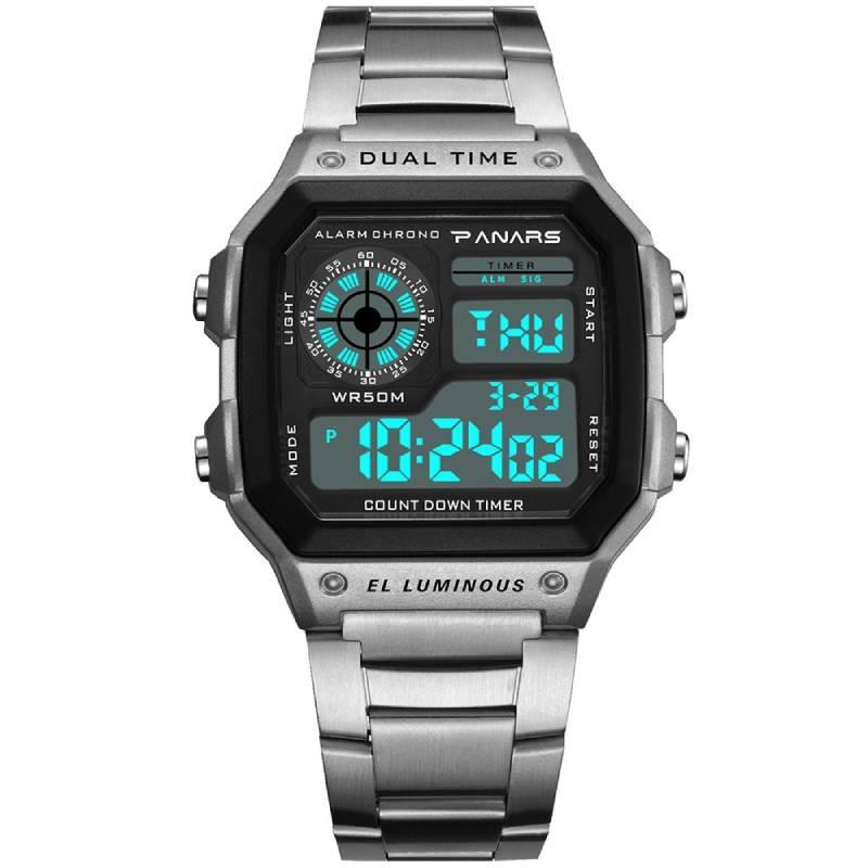 Digital Electronic Fashionable Watch Men Go Out Decorative Elements Nightglow