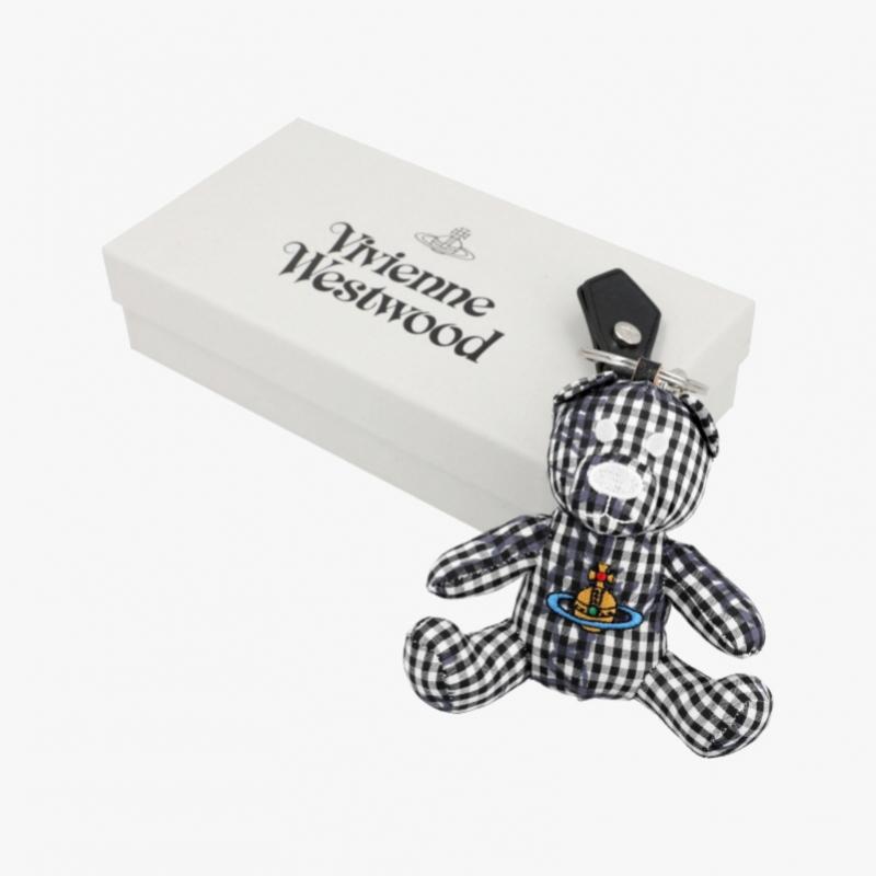 Vivienne Westwood Check Teddy Bear Keyring 82120005u W011t O302