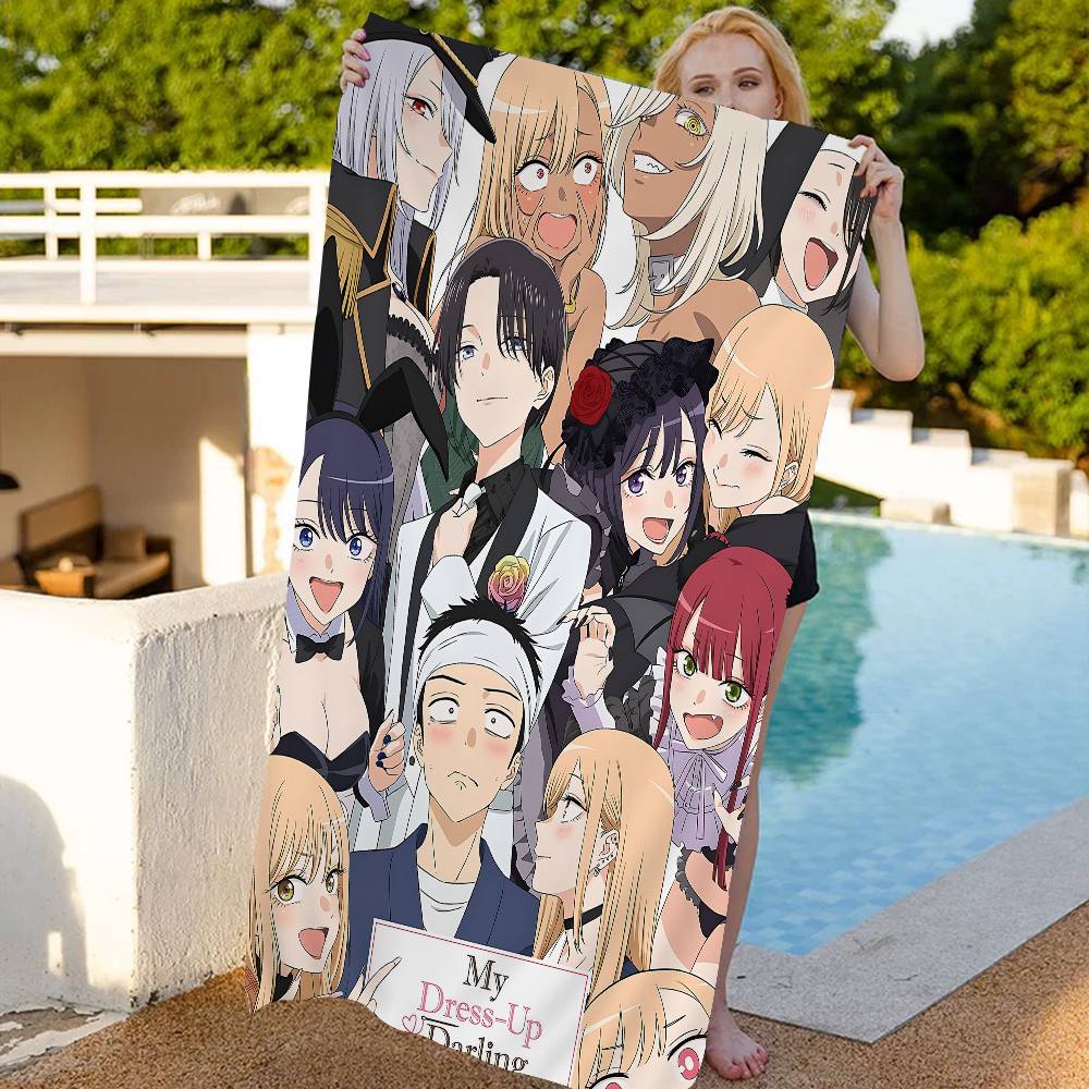 Anime My Dress Up Darling Microfiber Blanket Quick Drying Beach Towels Oversized Printing Super Absorbent Pool Towel Blanket