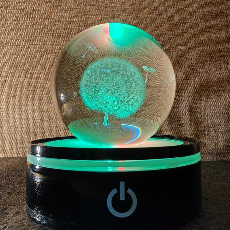 Solar System 3d kristallkula Kristallklot Laser snidad kristallkula med kulstativ Dekorativa planetsfärer Galaxy Födelsedagspresentprydnader