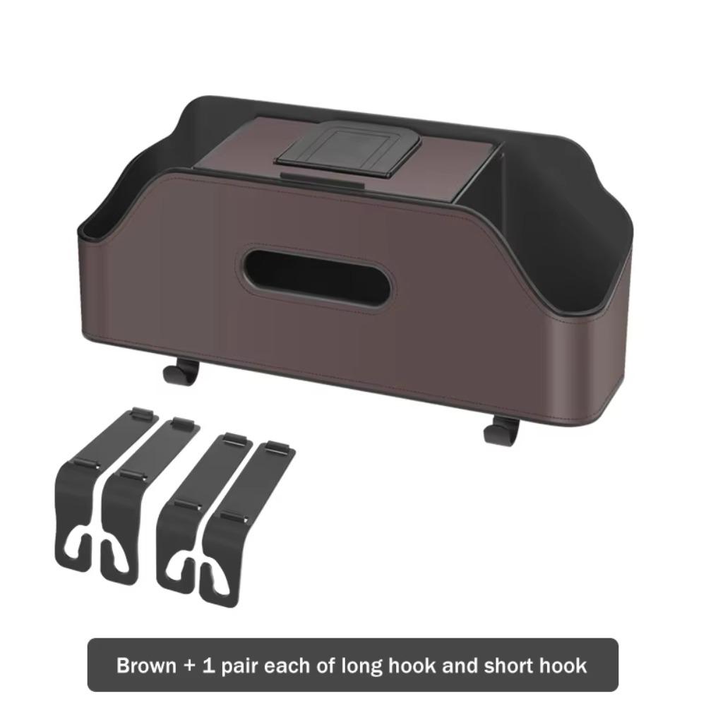 

1 шт. Автомобильный органайзер для хранения в салоне, держатель для салфеток, 2 подстаканника, крючки на подголовник, автомобильные аксессуары Brown