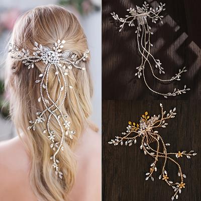 Crystal Pearl Bridal Tiaras Hairbands Hairpins Bridesmaid Diamante Hair Vine Accessories Wedding Hair Comb Hair Band Jewelry