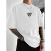 Europäische Größen [Gothic T-Shirt] Dunkles Gothic Geometrisches Print-T-Shirt | Herren Sommer Freizeit-T-Shirt mit normaler Passform