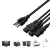 US NEMA 5-15P 3Pin Male To 4x IEC320 C13 Female Cloverleafs Power Cable Splitters for Laptops Notebook Power Adapters