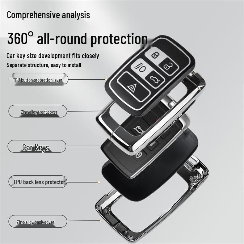 Land Rover Key Case for Range Rover, Evoque, Defender, Discovery, Sport, Freelander - Protective Shell Bag