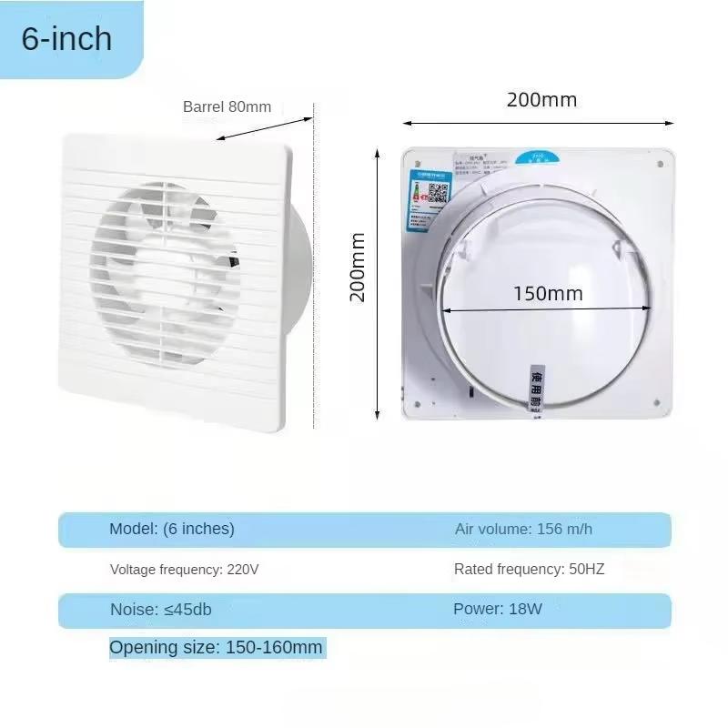 4 6 8 Inch Energy Saving Exhaust Fan Wall Mounted Anti Mosquito Ventilator Extractor for Kitchen Bathroom Toilet