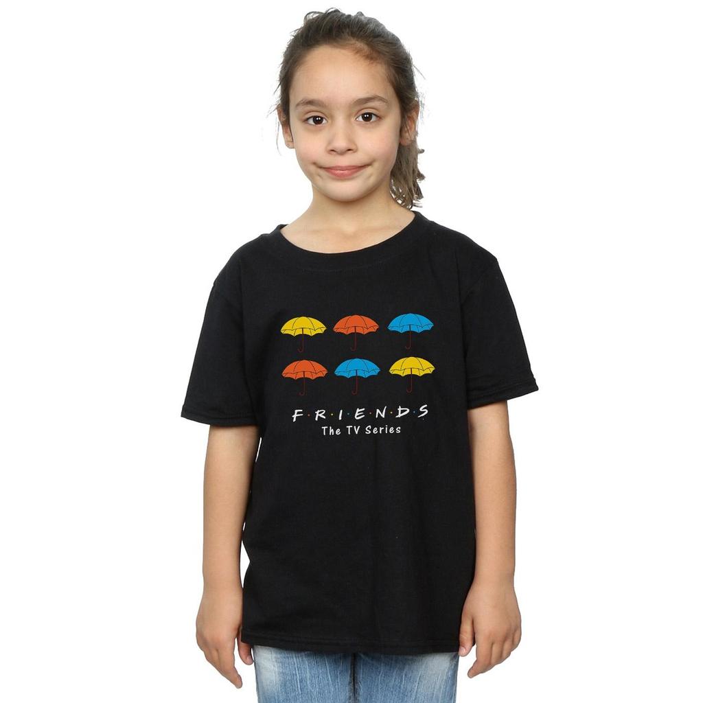 Friends Girls Colored Umbrellas Cotton T-Shirt