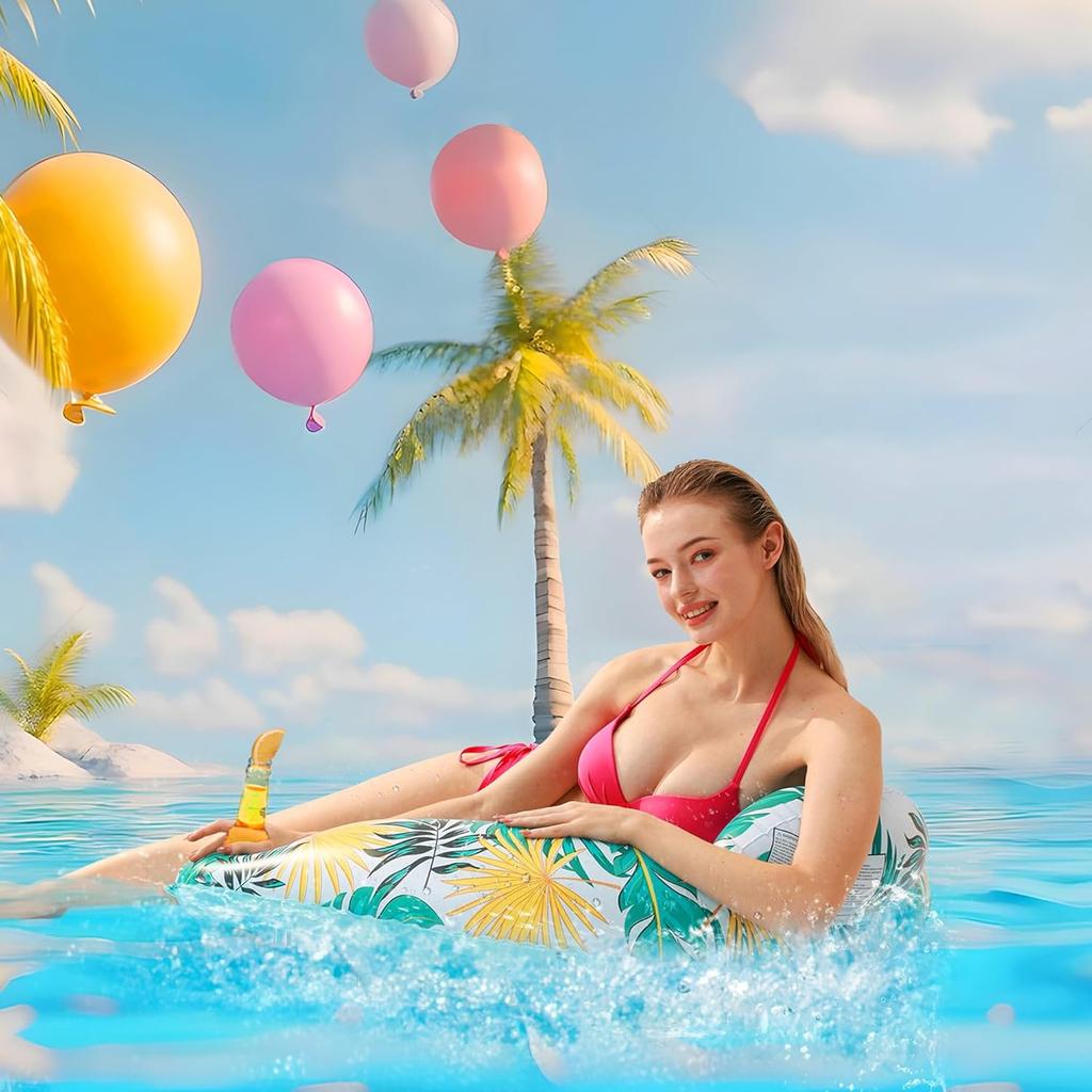 3 Pack Inflatable Pool Floats for Adults Pool Chairs with Two Cup Holders Comfortable Blow up Floating Lake Water Fun Swimming Party