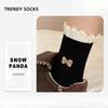 Coffee-colored Socks - Spring and Autumn Puppy Candy Lace Piled Socks for Women, Mid-length Women's Socks