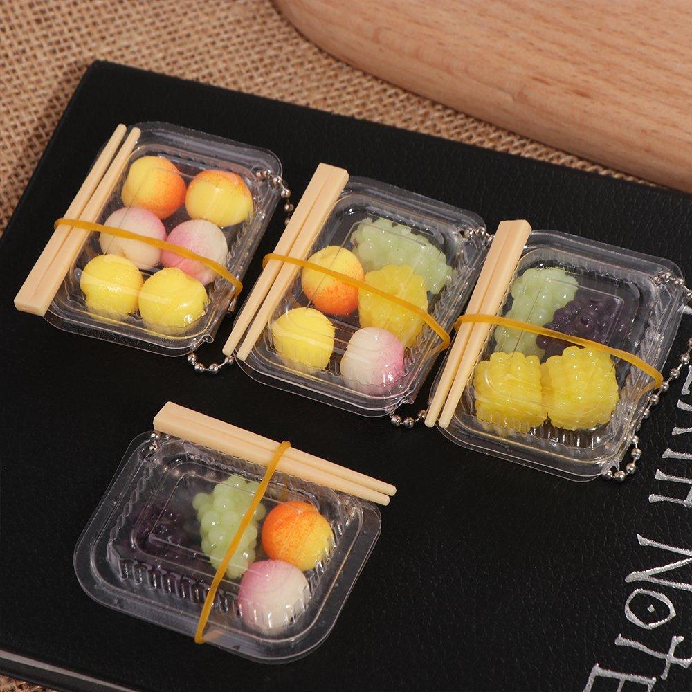 Simulation Simulation Fast Food Box Keychain Fast Food Box Model Pendant  Female Lady Girl