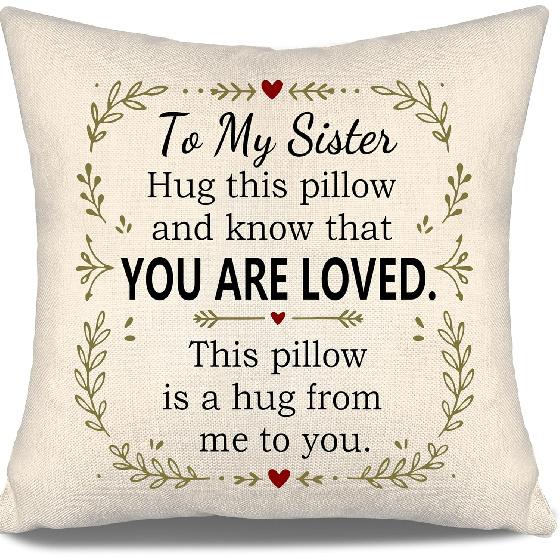 Daughter Hug This Pillow and Know That You Are Loved This Pillow Is A Hug from Me To You Throw Pillow Covers for Daughter from Mom Dad Birthday Gift