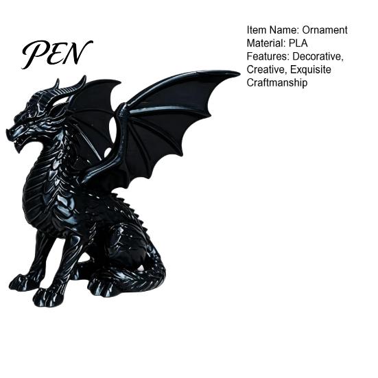 Dragon Figurine for Desk Decor 3D Printed Flying Figurine, Desktop Statue, Realistic Mythical Vintage Aesthetic Decorative Piece Ornament Home Office