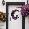 Port of Love Halloween Cat Moon Wreath - Crescent Vine Door & Wall Decor