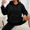 2024 Autumn/Winter Women's Plus Velvet Loose Hooded Sweatshirt