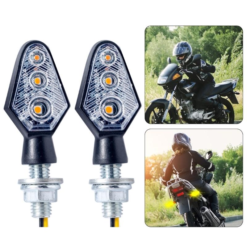 Motorcycle LED Blinkers Signal Lamps with 25cm Wiring, Easy Installation, 30000 Hours Lifespans, for ATVs and Motorbikes