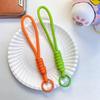 14CM Color Block Woven Plush Mobile Phone Lanyard & Anti-Lost Keychain Rope