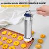 Cookies Mold Gun Baking Tools Aluminum Alloy Piping Nozzle 20 Pieces Solute Bean Squeezer Bag Set Baking