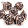 7 Pcs Black Copper Skull Metal Dice Solid Metal Polyhedral Dice Set Suitable for Role-Playing RPG Board Game Card Game