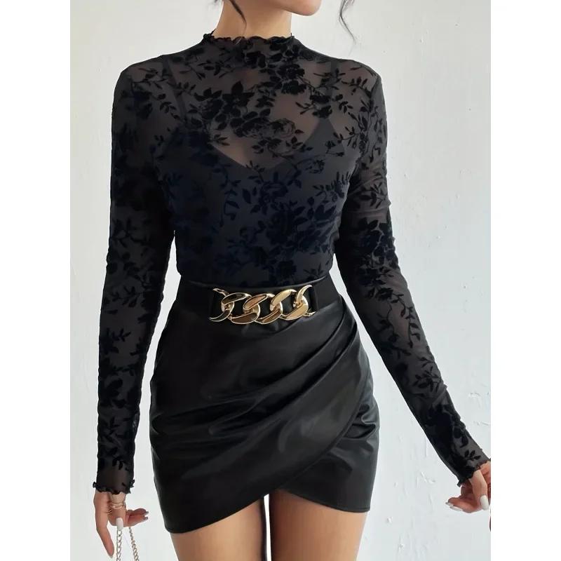 

Сексуальный однослойный топ-сетка без бретелек со стойкой, женская футболка, женская модная одежда, без рукавов, летний, дышащий XL