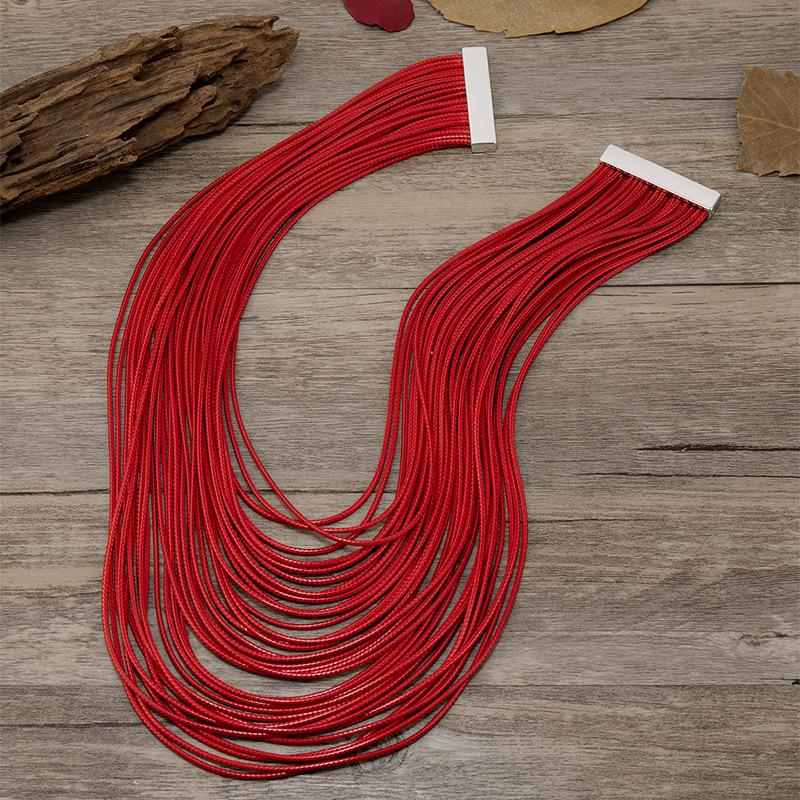 Exaggerated Multi-layer Leather Rope Necklace Retro Neck Chain Jewelry Accessories