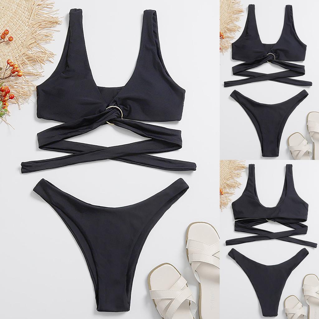 Женский сексуальный комплект бикини с контрастным градиентом и высокой ...