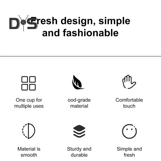 Water Cup 300ml Ergonomic Milk Cup Comfortable Grip Double-Layer Coffee Cup Tooth Brushing Cup Mouthwash Cup Multifunctional Mixing Cup
