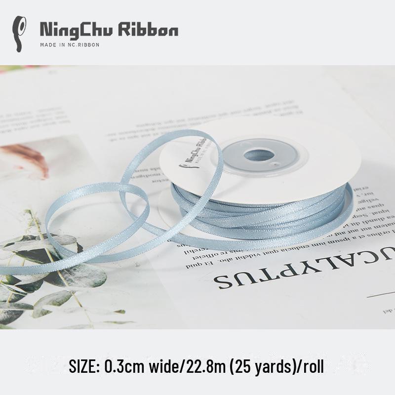 3mm Double-Sided Satin Silk Ribbon for DIY Gifts, Bows, Bouquets, and Baking Packaging