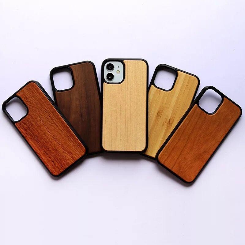 Holz-Handyhülle Natur Massivholzgehäuse für iphone 11 12 13 Pro Max, für iphone 12 Pro Hülle Holzstoßstange