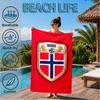 Norwegisches Fußballwappen Strandtuch, Schnelltrocknend, Pflegeleicht, Geeignet für Fitness und Strandurlaub, Sport-Essential
