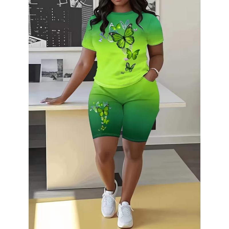 Damen Kurzarm-Shorts-Anzug