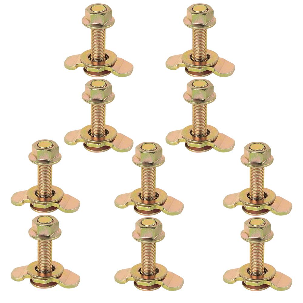 10pcs L Track Double Lug Threaded Stud Nut Fitting Tie Down Used with L Track Rail for Trailer Truck Bed Cargo 3/8-24 45mm