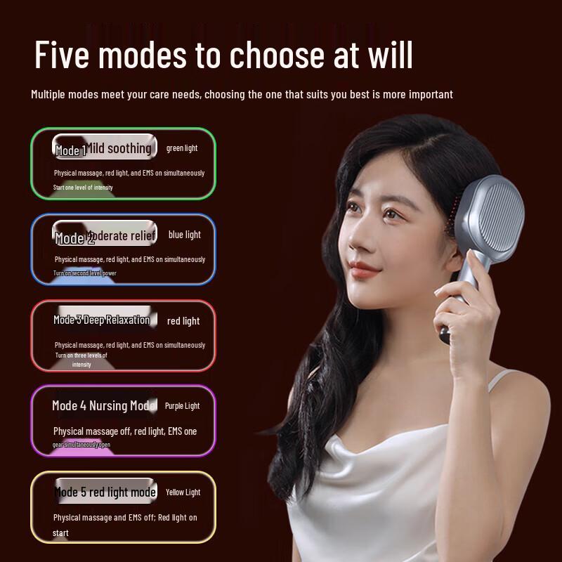 T3 Upgraded Red Light Scalp Massager & Serum Applicator CN plug (adapter included)