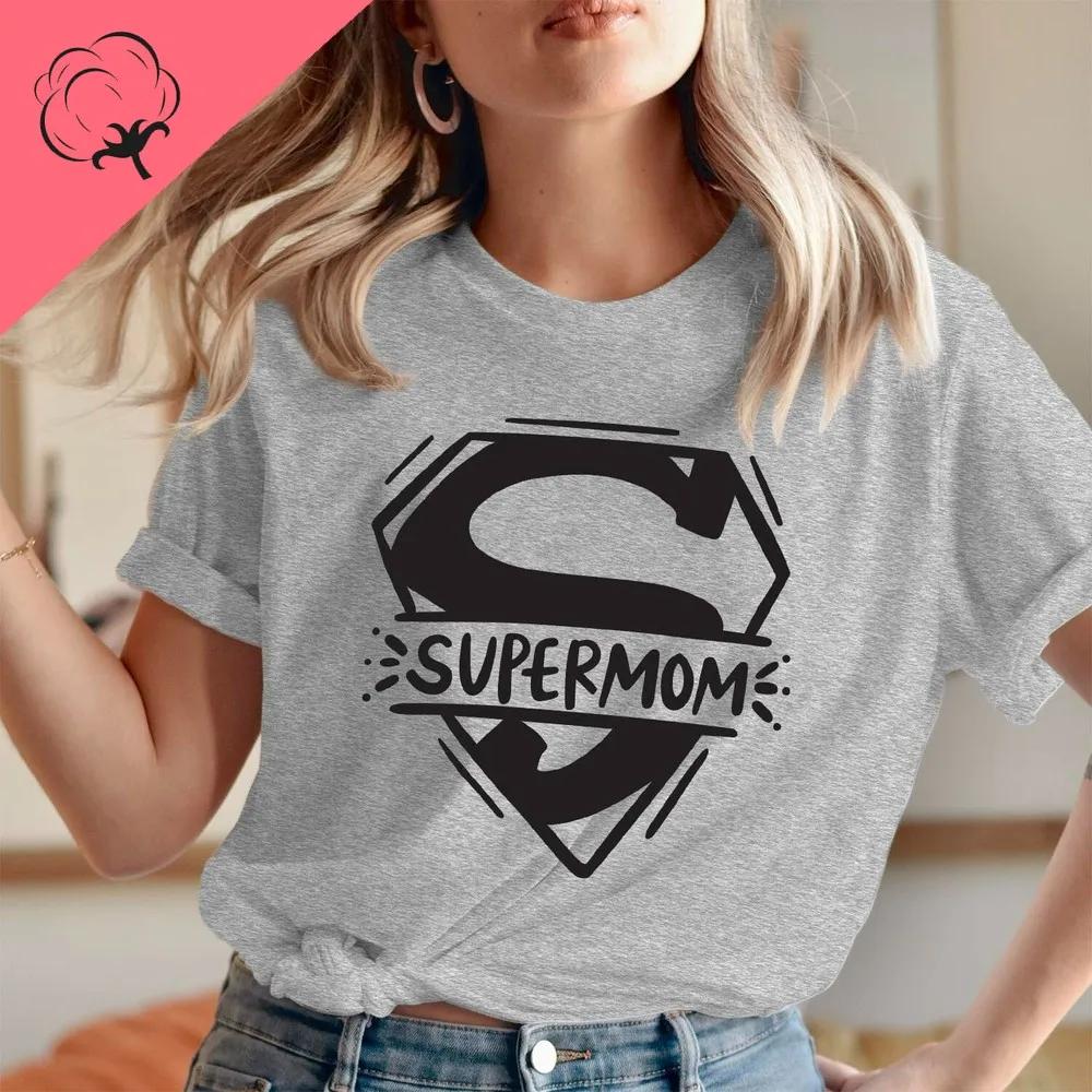 Love Mom Top Mother's Day T-shirt Super Mom Super Hero Mother's Day T-shirt Women's Clothing T-shirt Women's Comfortable Top
