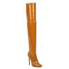 Stivali alti fino alla coscia sexy da donna, alla moda, neri, sopra il ginocchio, stivali alti, scarpe fetish, in pelle PU, punta affilata, tacco alto, scarpe lunghe, sottili