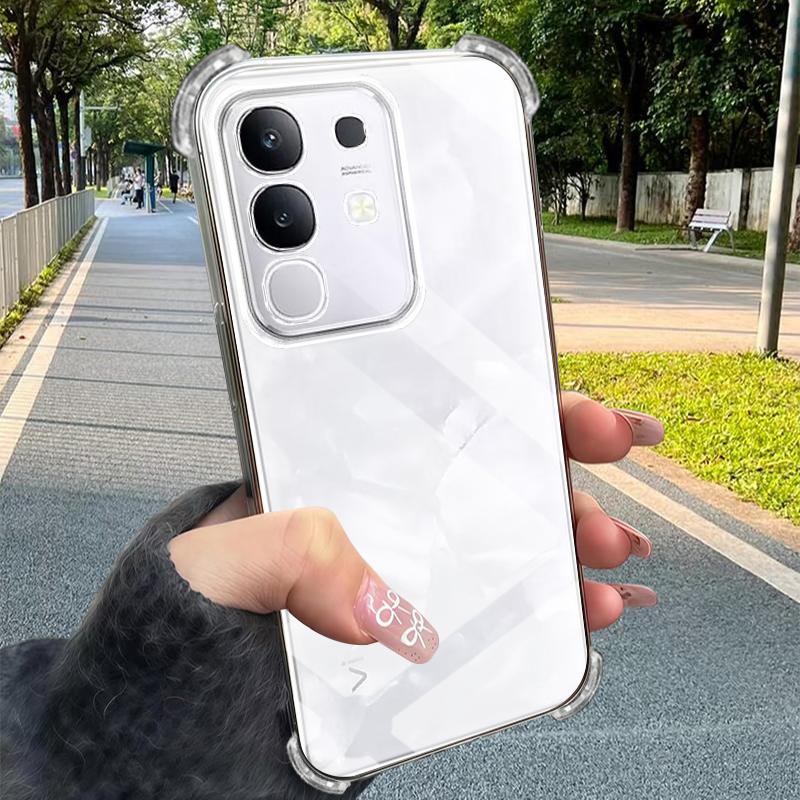Clear Phone Case For Vivo Y500 Y400 Y300 Y200 Y100 Y100t Plus GT Pro Y28 Y28s Y30 Y29 Y04 Y29s Y30 Y27 Y100i 4G 5G Transparent