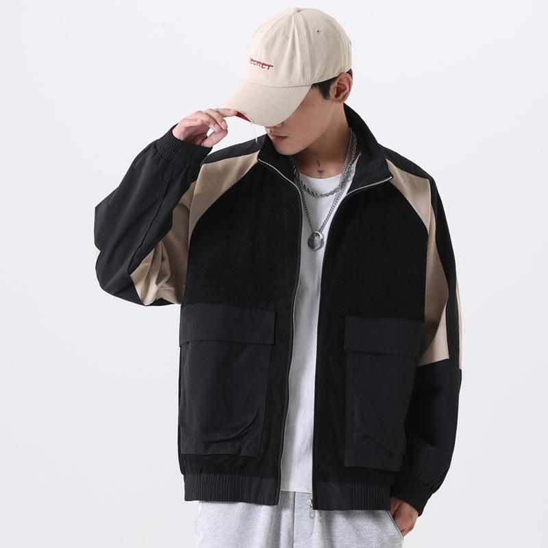 

Jacket men s spring and autumn new baseball jacket men s Korean version stand-up collar plus size trendy casual jacket men s clothing 4XL