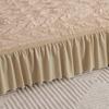 Stretchable Seersucker Sofa Cover Bubble Grid Design Washable Durable Easy Fit with Skirt Furniture Protector for Living Room